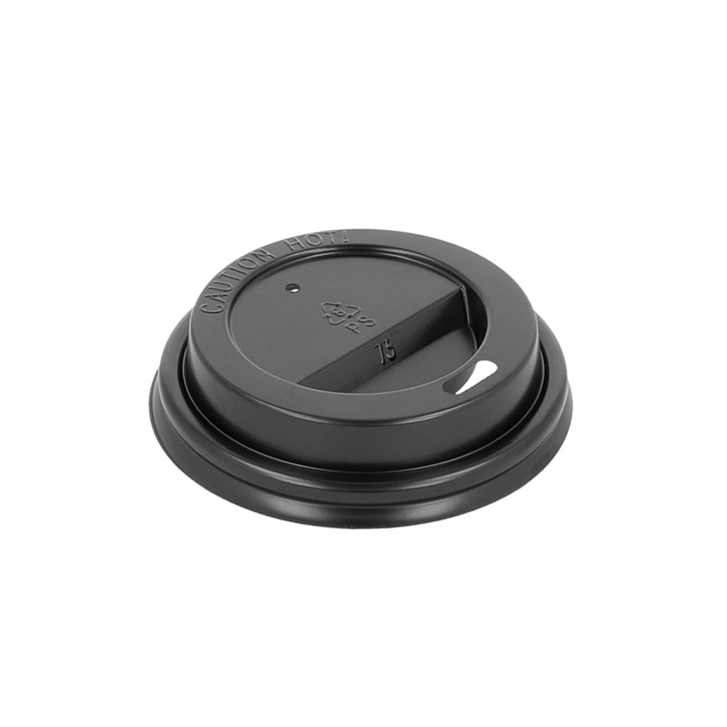 Coperchio in Ps Nero con foro Per Bicchiere 240 ml – 100 Pz