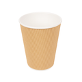 Bicchiere Cartoncino Doppia Parete Corrugata Avana 360 ml (12 Oz) – 25 pz