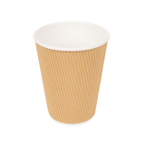 Bicchiere Cartoncino Doppia Parete Corrugata Avana 360 ml (12 Oz) – 25 pz