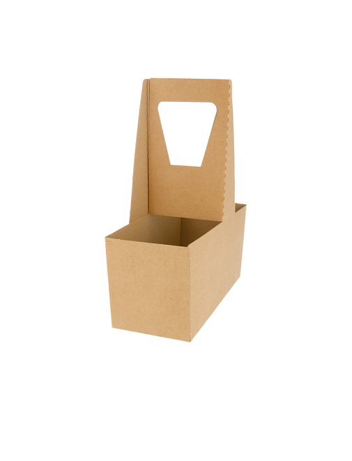 PORTABICCHIERI 2 POSTI IN CARTONE AVANA – 20 PZ