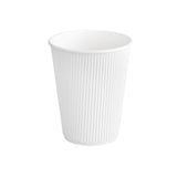 Bicchiere Cartoncino Doppia Parete Corrugata Bianco 360 ml (12 Oz) – 25 pz