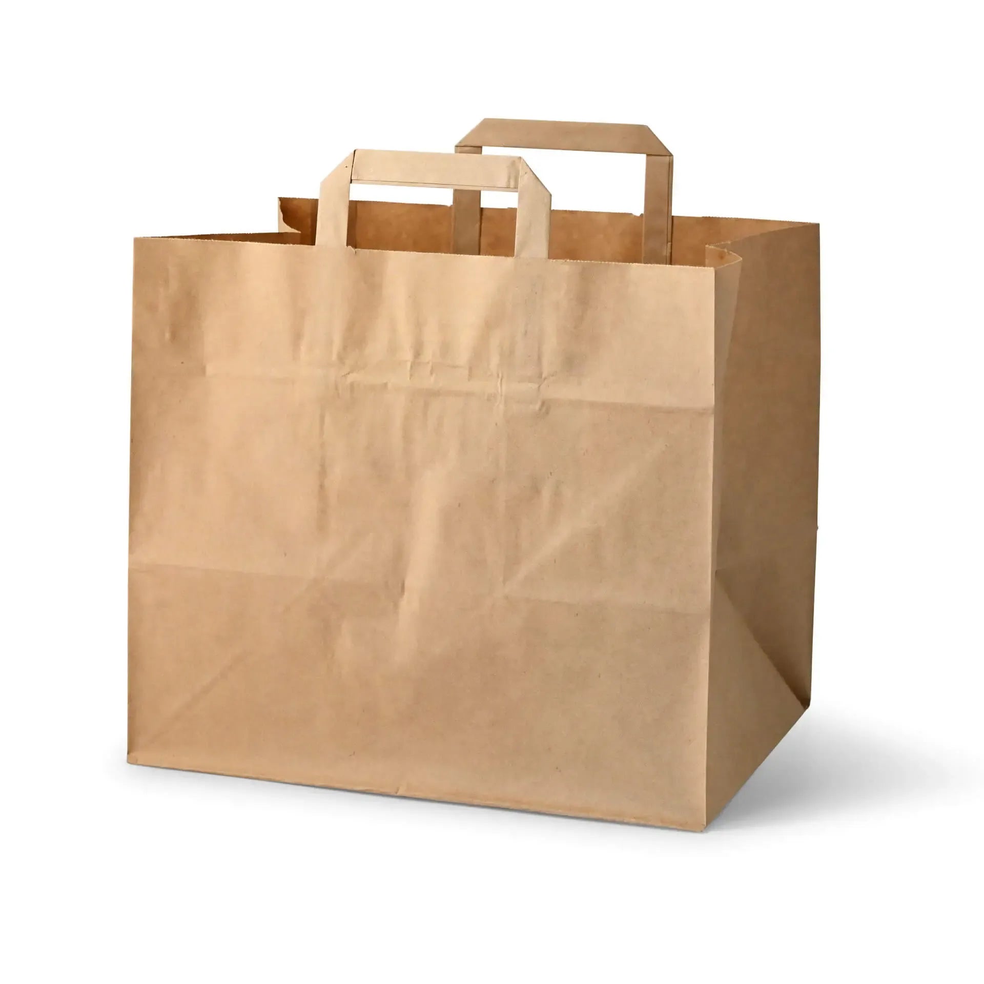 Buste Carta Avana Con Manico Piattina 32+21×32 Cm – 250 pz