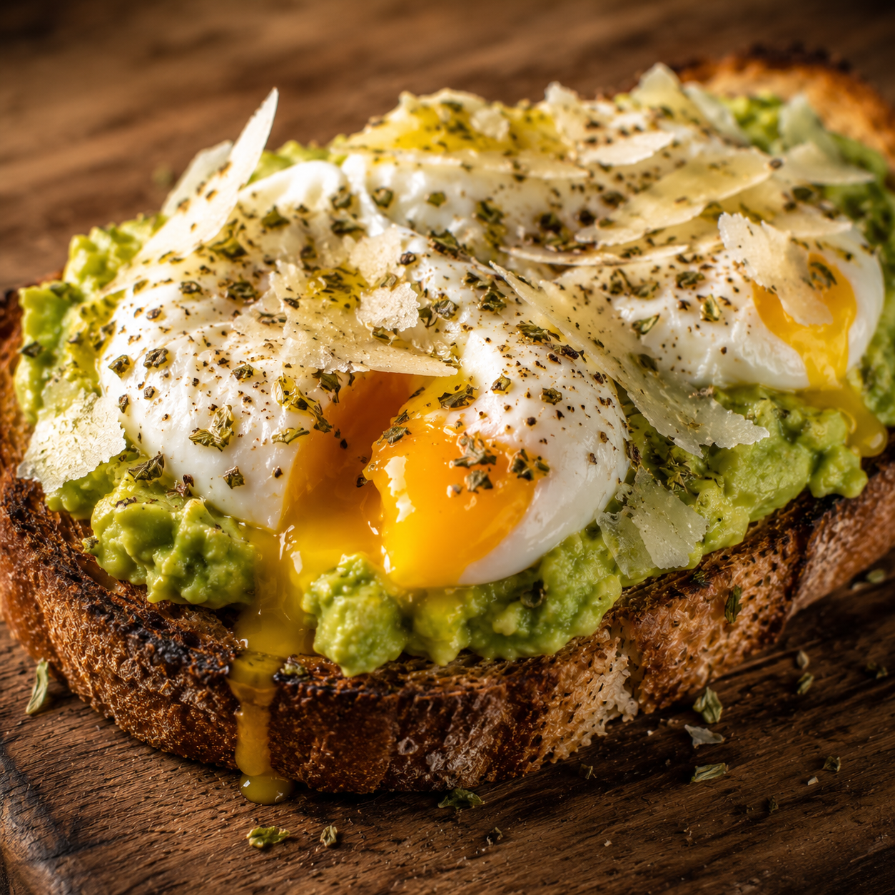 CROSTONE CON AVOCADO, UOVA, PECORINO E ORIGANO
