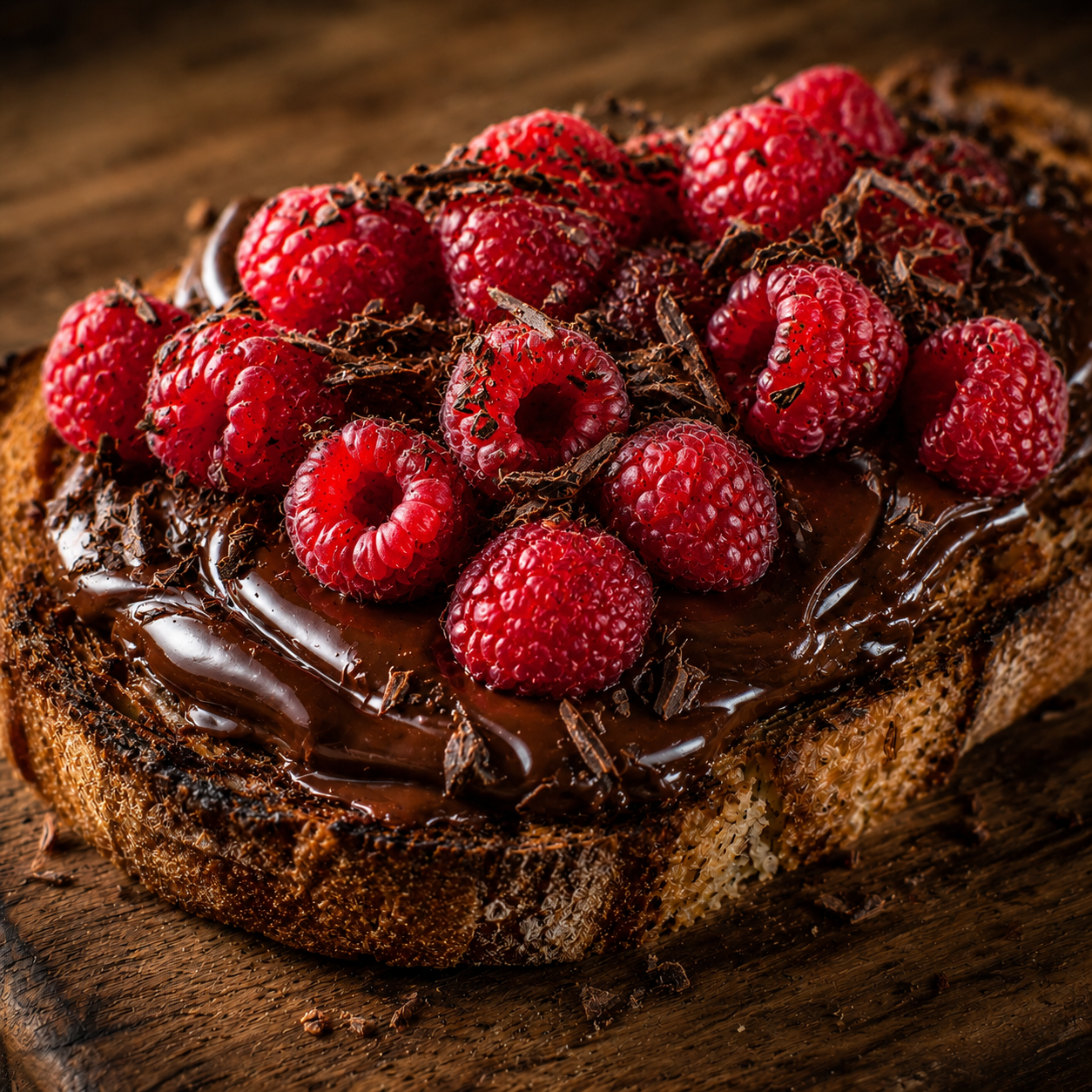 CROSTONE CON CIOCCOLATO FONDENTE E LAMPONI
