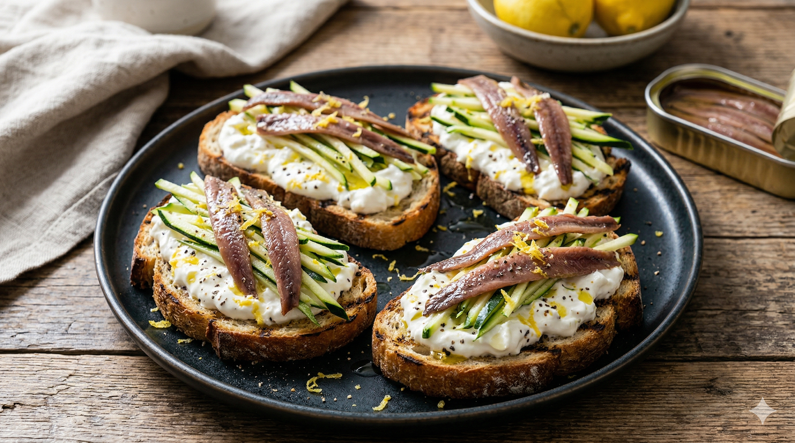 BRUSCHETTE CON STRACCIATELLA DI BURRATA