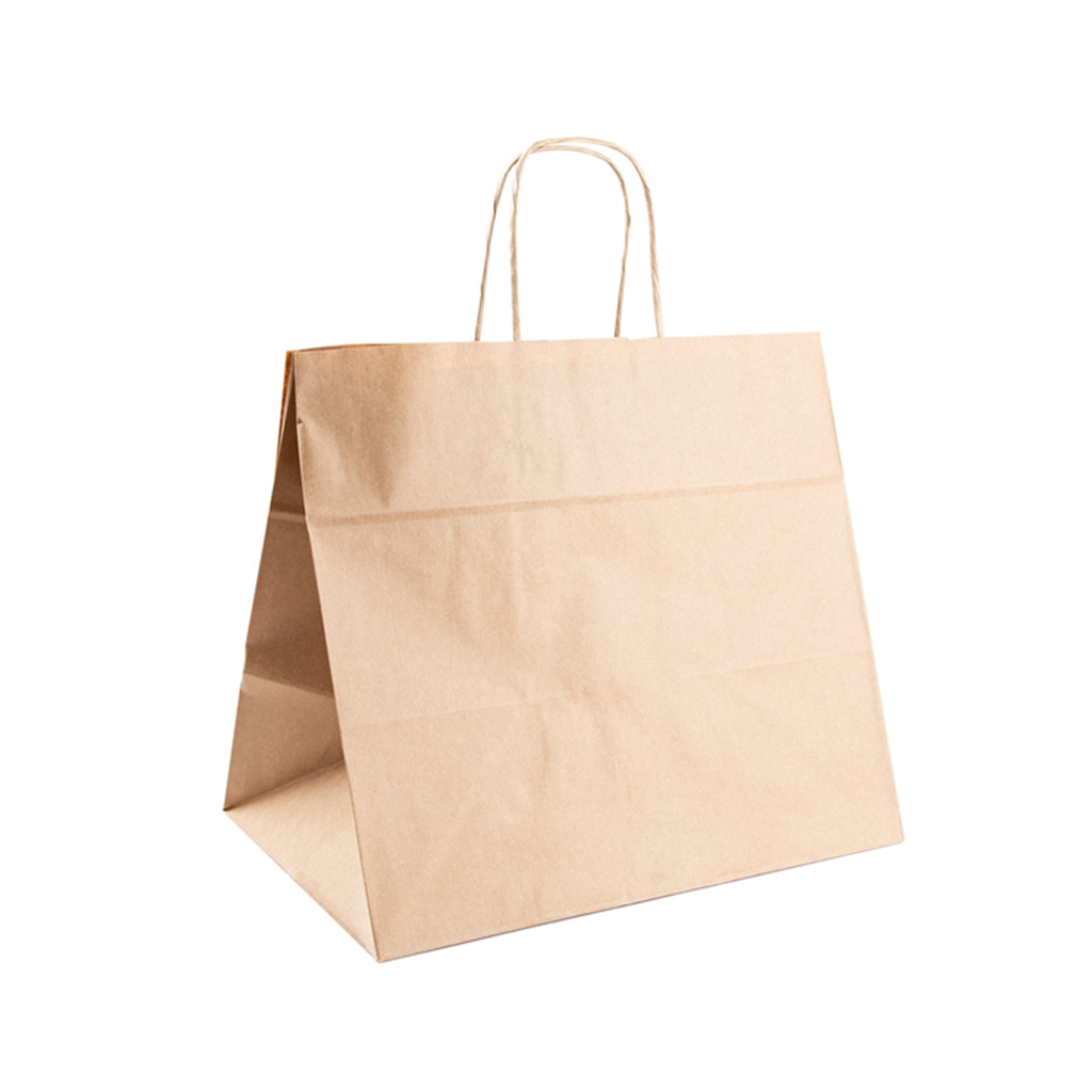 Buste in Carta con Manico Cordino Avana 32+21×29 cm – 250 pz