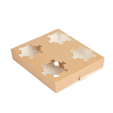 Portabicchieri 4 Posti in Cartone ‘THEPACK’ Avana 19x17x3,5 cm – 50 pz