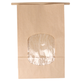 Sacchetti Avana Con Chiusura e Con Finestra 15,5+7×24 Cm – 50 Pz